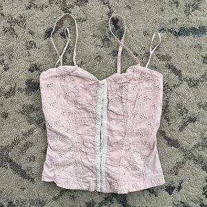 Vintage Seductions Floral Baby Pink Corset Bustier